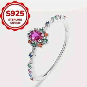 Sterling Silver Multicolor Gemstone Ring